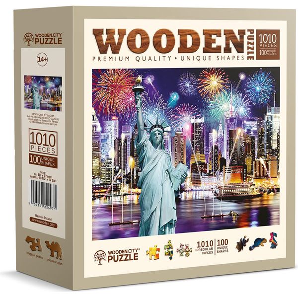 Wooden City Puzzle In Legno Notte New York 1010 Pezzi-image