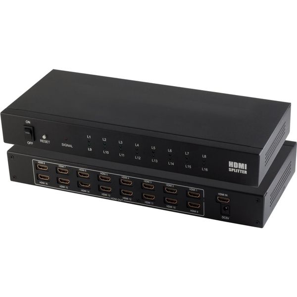 Shiverpeaks ®-Professional--Distributore Hdmi 1X16, Metallo, 4K30Hz, Nero (SP05-03016)-image