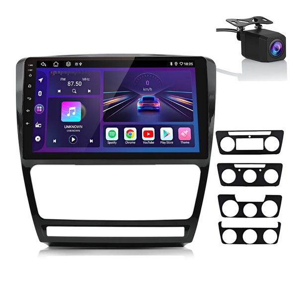 Einbau-NavigationsgeräTe, Carplay 4+64G Android13 Carplay 8Kern 4GSIM FüR Skoda Octavia 2008-2013 Android Auto Radio Gps Navi Bt Wifi Dab Swc Fm-image
