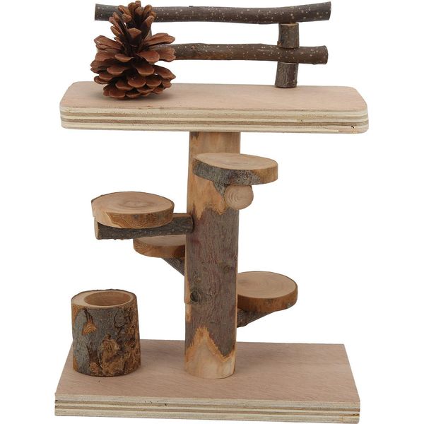 Piattaforma Di Arrampicata In Legno Per Criceti, Set Di Gioco E Attività Per Topi E Piccoli Animali-image