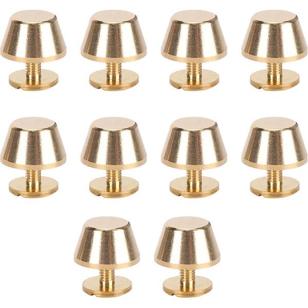 10 Pezzi Piedi Testa Di Chiodo Borsa Borsa Bagagli Rivetto Piatto 12 Mm Ottone Materiale Pelle Artigianato-image