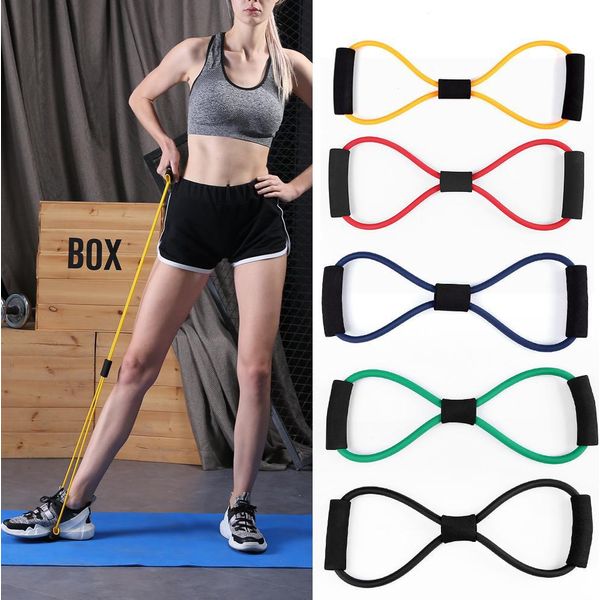 8 Bande Di Resistenza Sagomate, Corde Per Esercizi, Allungamento Del Torace, Yoga, Allenamento, Fitness, Tubo Elastico-image