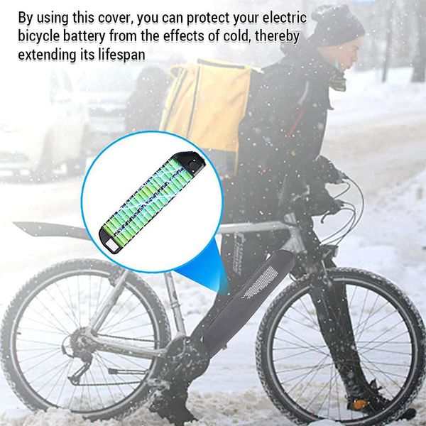 Copertura Protettiva Della Batteria Della Bicicletta Elettronica Copertura Protettiva In Neoprene Impermeabile Antipolvere E Riflettente-image