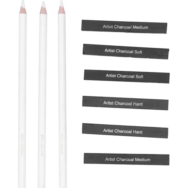 Matite A Carboncino Bianco, Disegno Al Carbone Per Studenti D'arte, Accessori Per Schizzi E Pittura-image