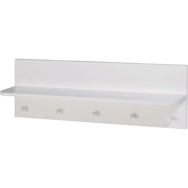 Appendiabiti Da Parete Roba "Maren 2"", Mensola Da Parete Per La Cameretta Dei Bambini, 1 Ripiano, 5 Ganci, Grigio Chiaro"-image