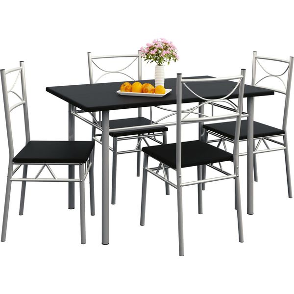 Casaria® Gruppo Di Sedute Paul Set 5 Pezzi Tavolo Da Pranzo Con 4 Sedie Set Di Mobili Per Sala Cucina Soggiorno Salotto Set Da Pranzo Tavoli Sedia-image