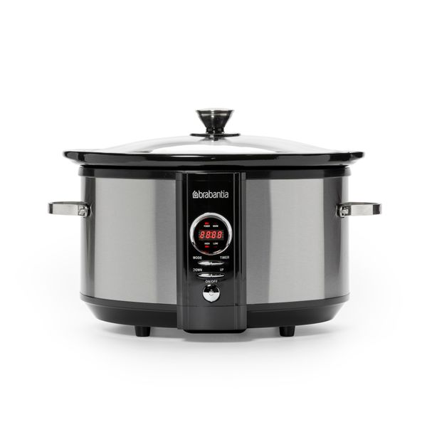 Brabantia Brabantia BBEK1083 Slowcooker - 6,5 Litri - 320 Watt - Funzione Keep Warm - Teglia Interna In Ceramica - Acciaio Inox-image