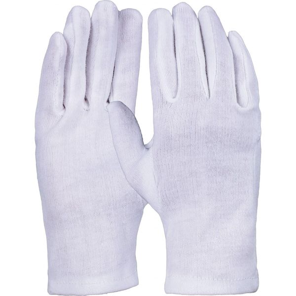 Guanto In Jersey Di Cotone Pro Fit Confezione Da 12 - Guanto Protettivo Traspirante, 100% Cotone, Guanto Antiallergico, Morbido E Aderente - Bianco Puro, Taglia 10-image