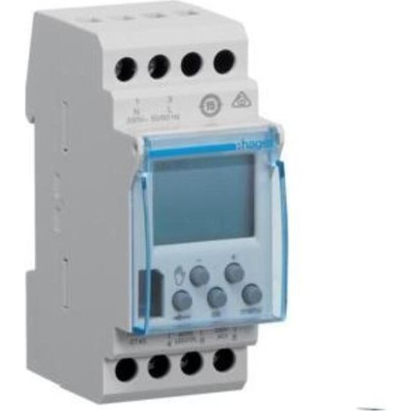 Hager EGN103. Tipo: Timer, Tipo Di Display: Digitale, Tecnologia Di Trasmissione: Senza Fili. Tensione Di Ingresso Ca: 230 V, Gamma Di Tensione Ca: 230 - 254 V, Frequenza Di Ingresso Ca: 50 - 60 Hz. Larghezza: 35,8 Mm, Profondità: 61,6 Mm, Altezza: 90 Mm (EGN103)-image