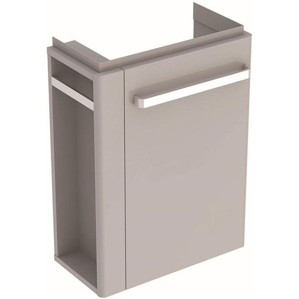 Geberit Lave-Mains Armoire Basse Renova N° 1 Comprimo Nouveau, Porte-Serviette à Gauche, 448X604X222Mm, Gris Clair Mat/Gris Clair Brillant, 862251000, 862251000-image