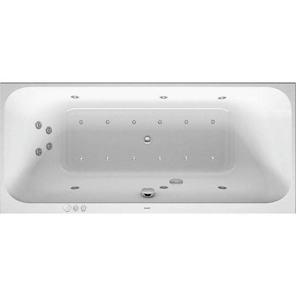 Baignoire BalnéO Duravit Happy D.2, Version à Encastrer, Double Dos InclinéS, BâTi-Support, Garniture De Vidage Et De Trop-Plein, Combi-SystèMe P, 1800X800Mm, 760314000CP1000, 760314000CP1000-image