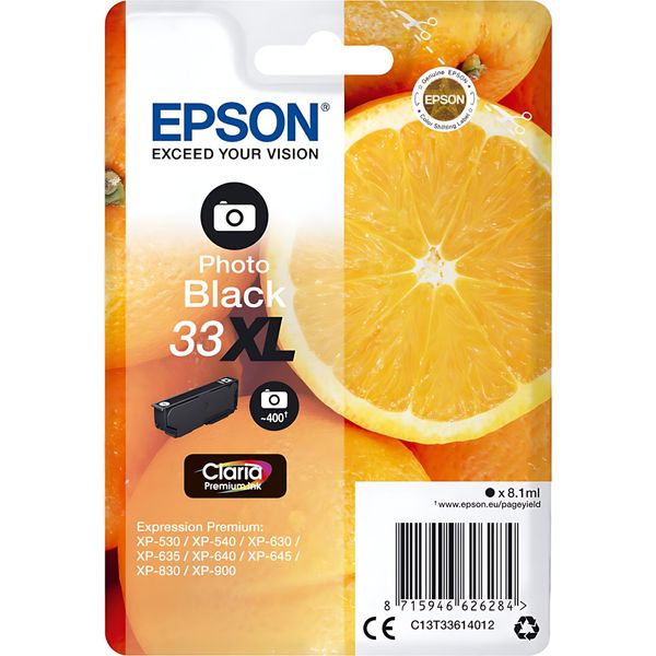 Epson 33XL - 8,1 Ml - Xl - Nero Fotografico - Originale - Confezione In Blister-image