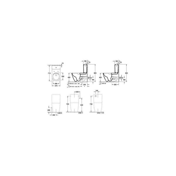 Villeroy & Boch Subway 2.0 - Serbatoio Combinato Per Wc, 370X180 Mm, Ceramicplus, Bianco Alpino 570611R1-image