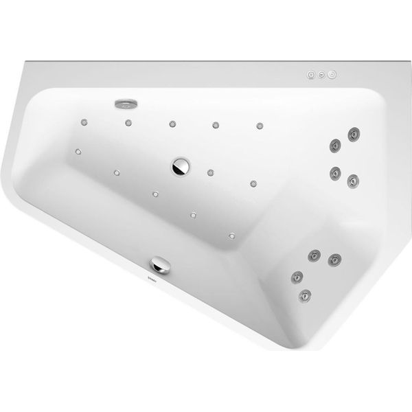 Duravit Paiova 5 Bain à Remous, à Encastrer, Angle à Droite, Double Dos InclinéS à Droite, BâTi-Support, Vidage Et Trop-Plein, SystèMe Combi P, 1770X1300Mm, 760391000CP1000, 760391000CP1000-image