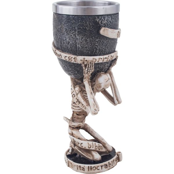 Bicchiere Scheletro Decorazione Festa Halloween Beige-Grigio 18 Cm - Taglia Unica-image