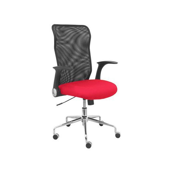 Sedia Minaya Schienale In Rete Nero Sedile Rosso Bali-image