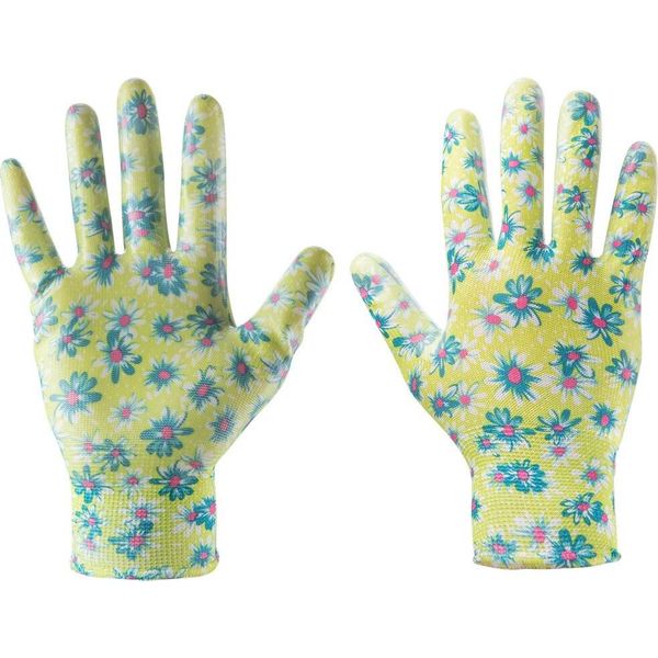 Guanti Da Giardinaggio Rivestiti In Nitrile, Motivo Floreale, Misura 9""-image