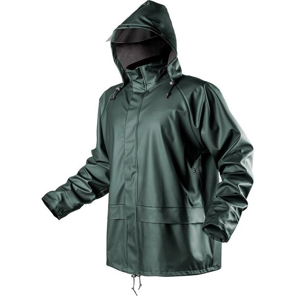 Neo Tools Jacket Pu/Pvc - Giacca Da Lavoro - Softshell Impermeabile Con Cappuccio - Verde - Taglia 3XL-image