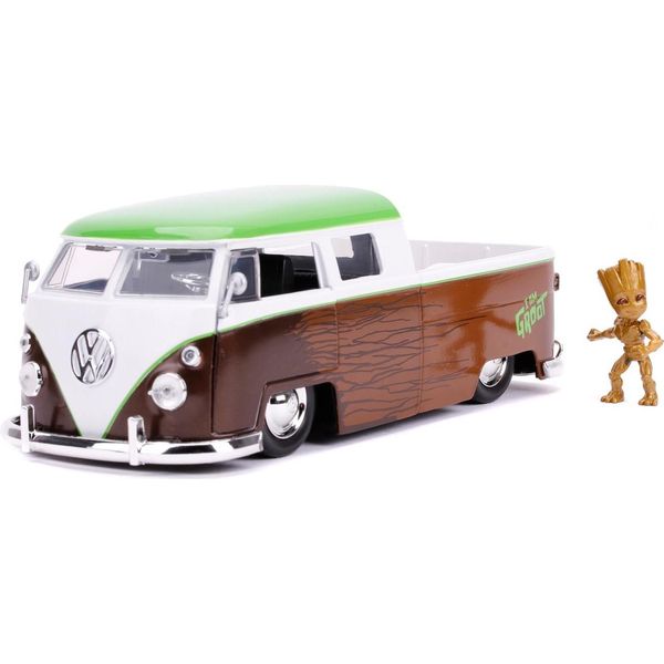 Jada Toys 253225013 - Marvel Guardiani Della Galassia 1962 Vw Bus 1, 1:24 - Modellauto-image