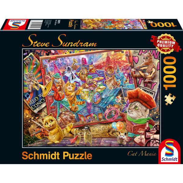 Schmidt Spiele Puzzle Katzenmanie 1000 Pezzi Motivo 693X493 Mm-image