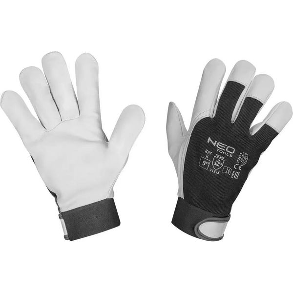 Guanti Da Lavoro 2121X In Pelle Di Capra Con Velcro Taglia 9 Ce Neo-image