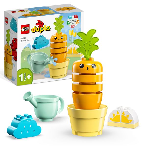 Lego 10981 Duplo La Mia Prima Carota Che Cresce, Giocattolo Impilabile Per Bambini Da 1,5 Anni Con 4 Mattoncini Vegetali, Giocattolo Educativo Per I Più Piccoli-image