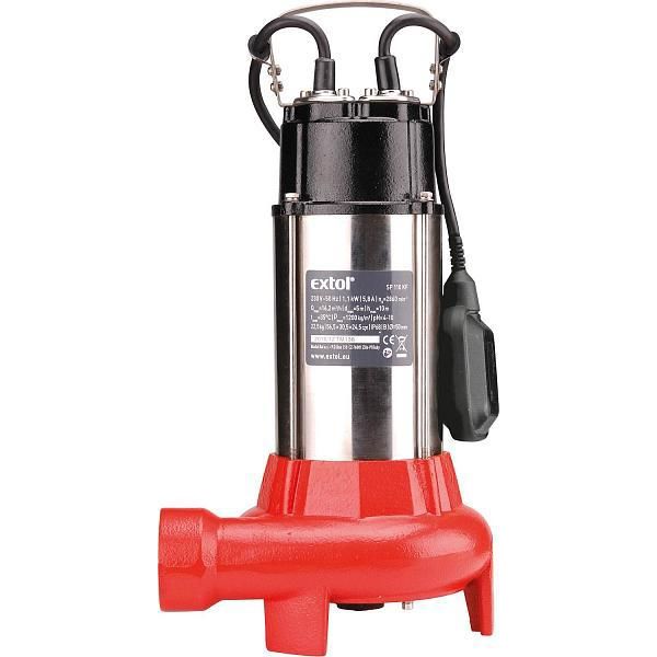 Extol Premium Pompa Sommergibile Per Fanghi Con Fresa, 1100W, 16200L/H=270L/Min-image