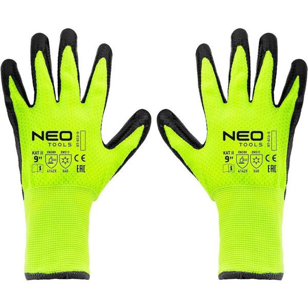 Guanti Da Lavoro Isolati, Nylon Rivestito Di Lattice, 4142X, Taglia 9-image