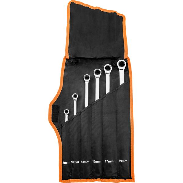 Neo Tools Set Di 6 Chiavi Combinate Lunghe Con Cricchetto - 8-19 Mm-image