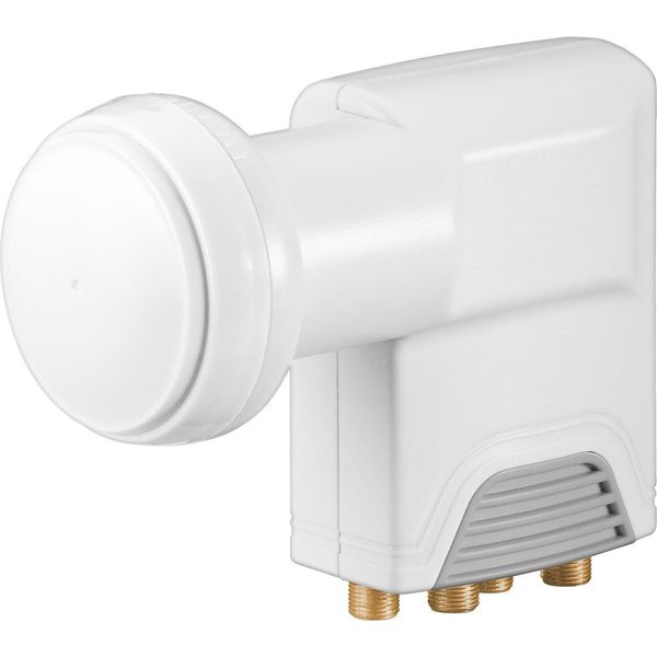 Goobay 67271 Universal Quattro Lnb, Bianco-Grigio - Lnb Sat Digitale (DVB-S2) Solo Per L'uso Con Multiswitch (8K, 4K, Uhd, Hdtv, 3D)-image