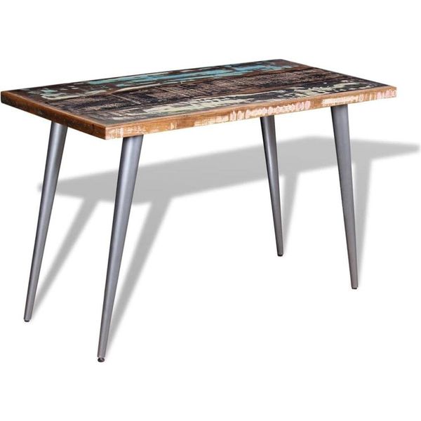 Vidaxl Tavolo Da Pranzo Tavolo Da Sala Da Pranzo Tavolo In Legno Legno Massiccio Riciclato 120 X 60 X 76 Cm-image