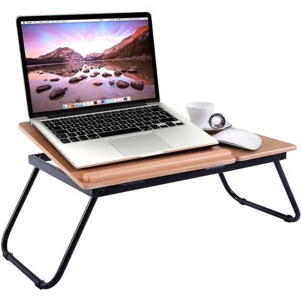 Tavolo Per Laptop Lifezeal Per Letto, Tavolo Pieghevole Regolabile In Altezza Per Letto, Tavolo Per Laptop, Legno, Tavolo Da Lettura Per Letto E Divano, Tavolo Portatile Per Laptop Per Letto E Divano-image