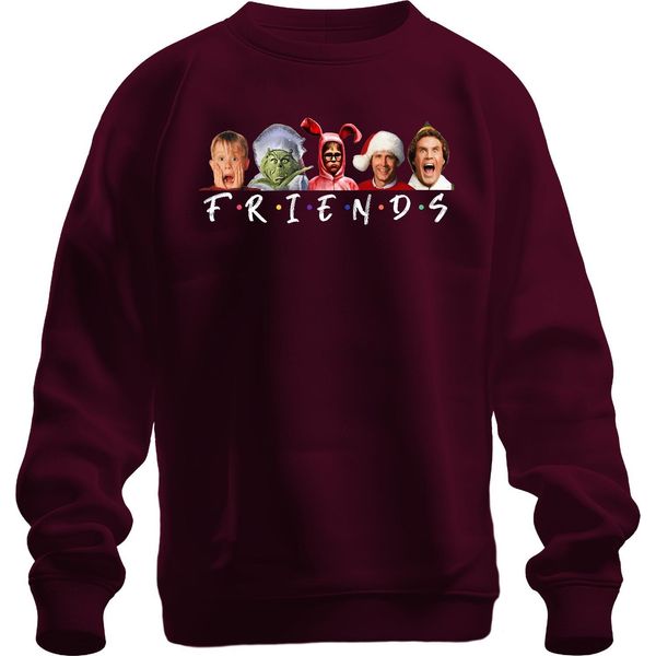 Friends Merry Christmas Christmas Movies - Christmas Xmas Maglia Natalizia Unisex, Bordeaux, Xxl-image