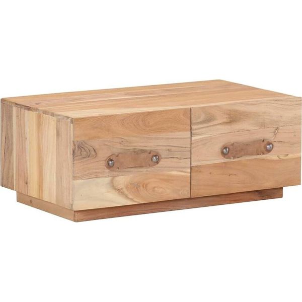 Tavolino 90X50X35Cm In Legno Massiccio Riciclato Tavolini Tavoli Laterali-image