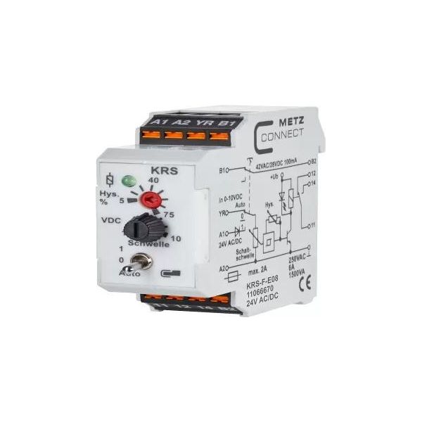 Interruttore Di Soglia Metz Connect 24, 24 V/Ac, V/Dc (Max) 1 Contatto Di Commutazione 11066670 1 Pz-image