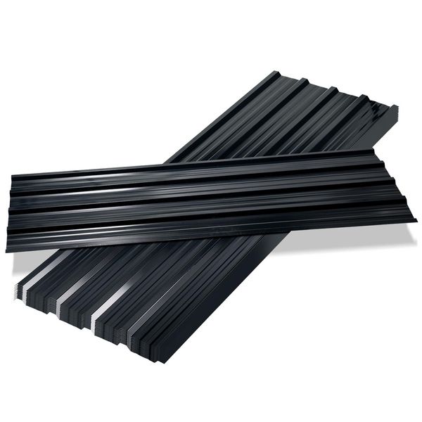 36X Lastre Trapezoidali 129X46Cm = 21M² Pannelli Per Tetti Lastra Per Tettoia Carport Lastra Profilata Lastra Per Pareti Lastra Per Tetto Zincata Antracite Lastra Ondulata-image