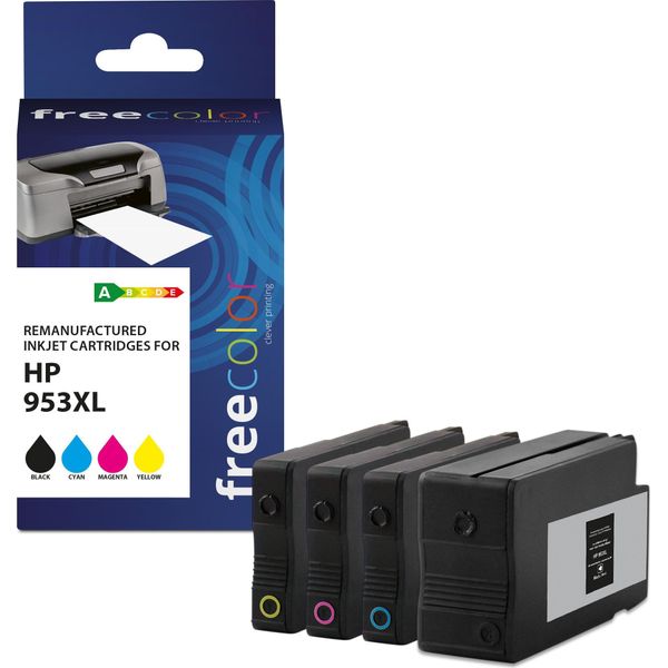 Freecolor K10637F7 Freecolor Patrone Hp 953XL Color Bk/C/M/Y Remanufactured-image