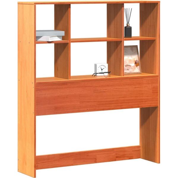 Vidaxl Testiera Con Vano Portaoggetti Marrone Cera 75 Cm In Legno Di Pino Massiccio-image