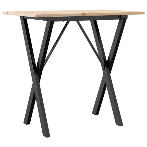 Syfax™ Tavolo Da Pranzo Telaio A X 80X50X75 Cm Legno Pino E Acciaio-image