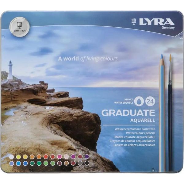 Matite Acquerellabili Graduate 24, 24 Colori Astuccio In Metallo, Lyra-image
