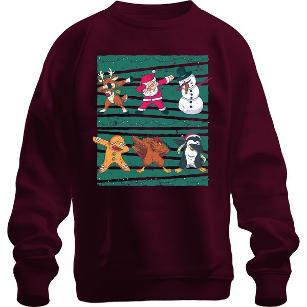 Renna Babbo Natale Pupazzo Di Neve - Regalo Di Natale Maglione Di Natale Unisex, Borgogna, Xl-image