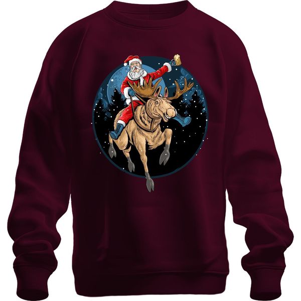 Babbo Natale Birra Renna - Regalo Di Natale Maglione Di Natale Unisex, Borgogna, Xxl-image