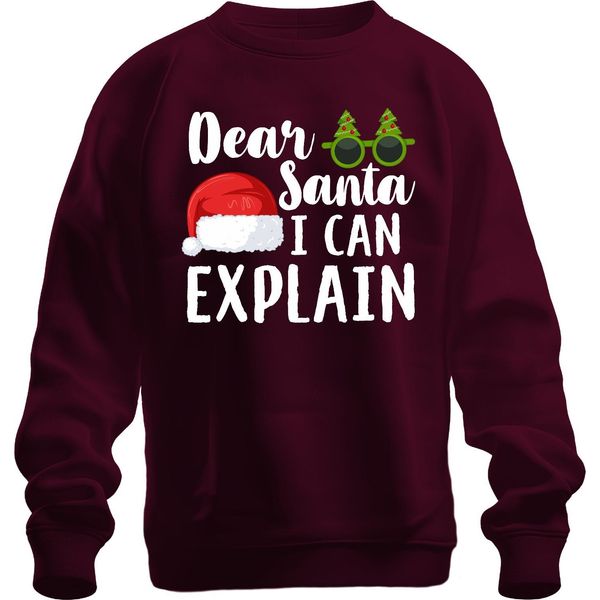 Caro Babbo Natale Posso Spiegare Detto Di Natale - Regalo Di Natale Maglione Di Natale Unisex, Borgogna, S-image