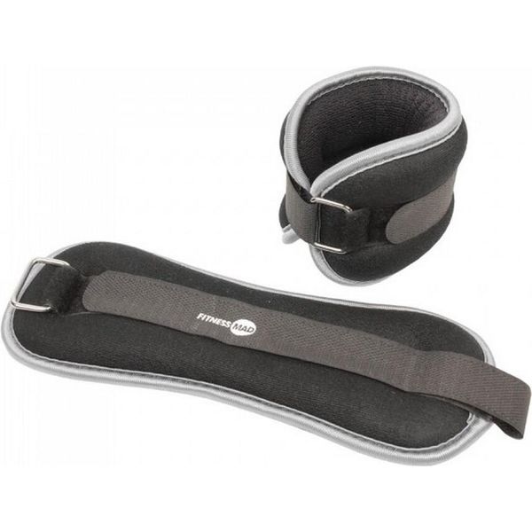 Fitness Mad - Pesi Per Polso E Caviglia (Confezione Da 2) CS1328 (4 Kg) (Nero/Grigio)-image