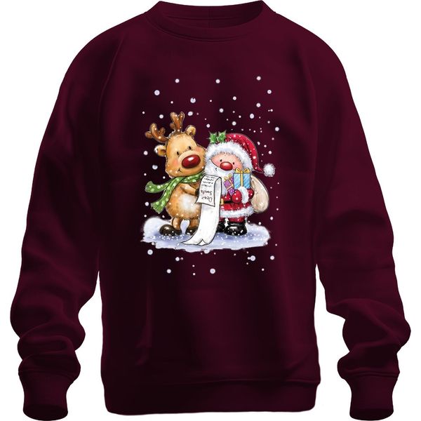 Babbo Klaus Rudolf Renna Neve - Regalo Di Natale Maglione Di Natale Unisex, Borgogna, L-image