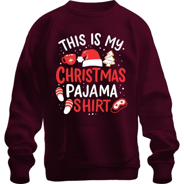 Questa è La Mia Camicia Pigiama Di Natale Cappello Di Natale - Natale Natale Maglione Unisex, Borgogna, M-image