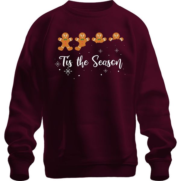Tis The Season Gingerbread - Regalo Di Natale Maglione Di Natale Unisex, Borgogna, Xxl-image