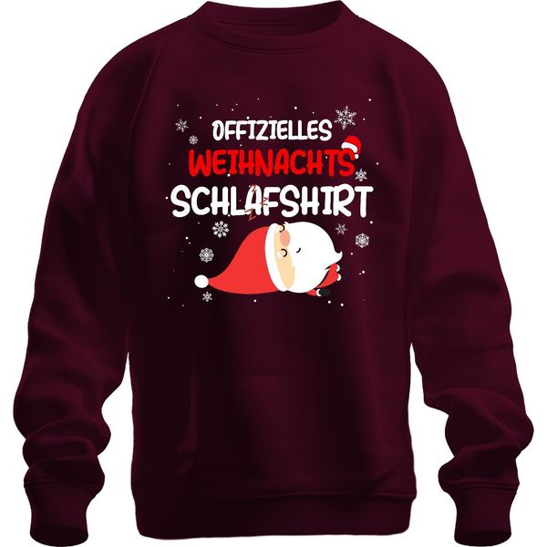 Camicia Da Notte Ufficiale Di Natale Babbo Natale - Natale Xmas Christmas Unisex Jumper, Borgogna, M-image