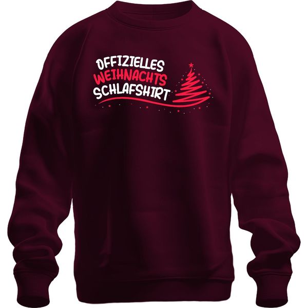 Camicia Da Notte Ufficiale Di Natale Albero Di Natale - Natale Xmas Christmas Unisex Pullover, Borgogna, Xl-image