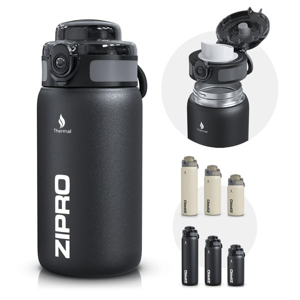 Elegante Borraccia In Acciaio Inox 500Ml | Bottiglia Isolata A Doppia Parete E A Prova Di Perdite | Bottiglia Thermos Senza Bpa Con Tappo Di Sicurezza | Per Lo Sport-image
